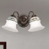 Applique Vintage Ferro, Vetro e Ceramica Decoro Dipinto a Mano - Ferrara