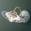 Applique Vintage in Ferro e Ceramica Decorata Design Dipinto a Mano - Asti