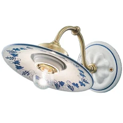 Applique Vintage in Ferro e Ceramica Decorata Design Dipinto a Mano - Asti