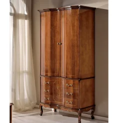 Armadio Classico in Legno con 2 Ante e 3 Cassetti Made in Italy - Luxury
