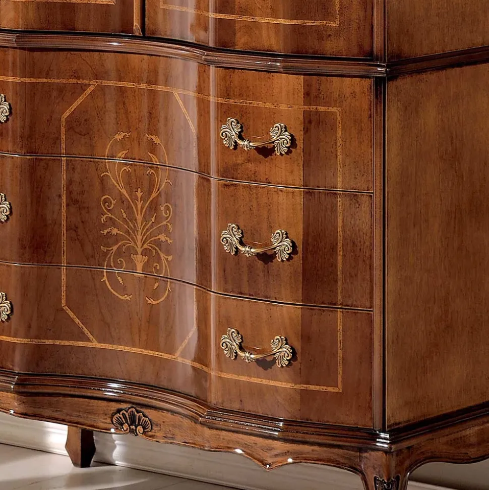 Armadio Classico in Legno con 2 Ante e 3 Cassetti Made in Italy - Luxury