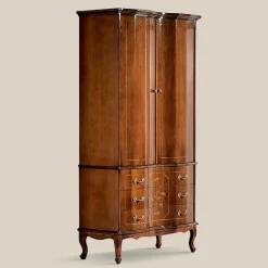 Armadio Classico in Legno con 2 Ante e 3 Cassetti Made in Italy - Luxury