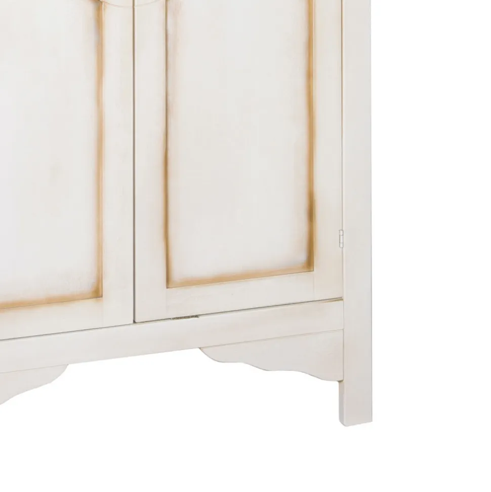 Armadio in Legno Bianco Patinato con 2 Ante Made in Italy - Agni