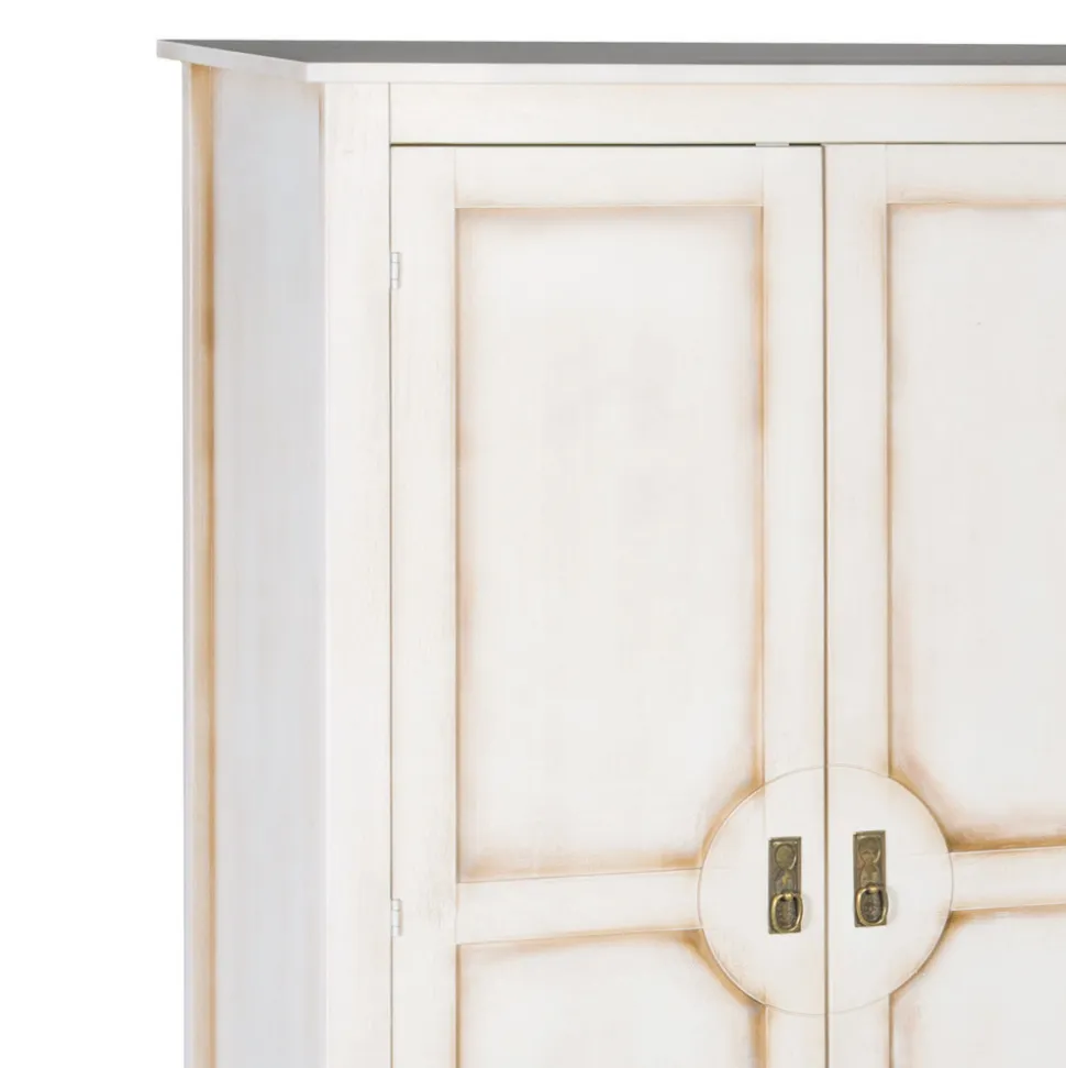 Armadio in Legno Bianco Patinato con 2 Ante Made in Italy - Agni