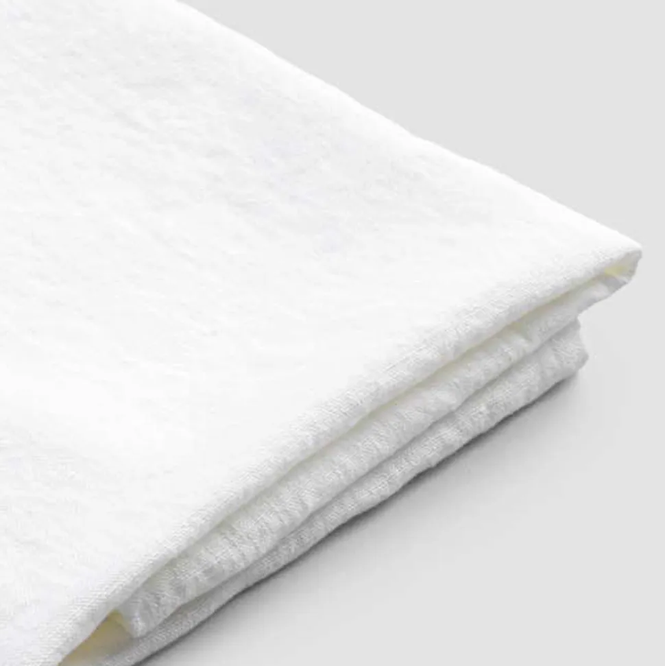 Asciugamano da Bagno in Lino Pesante Bianco Lusso Italiano Artigianale - Jojoba