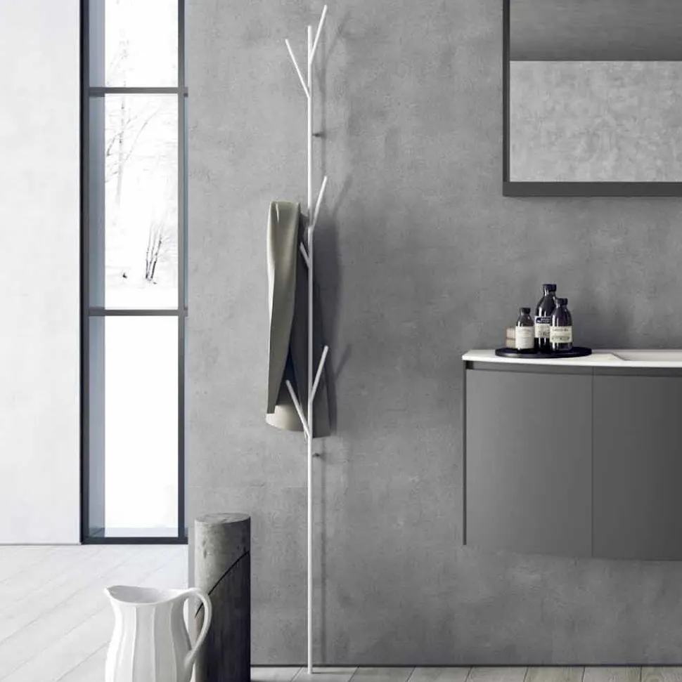 Attaccapanni da Terra di Design Moderno in Metallo Bianco o Cromo - Kottac