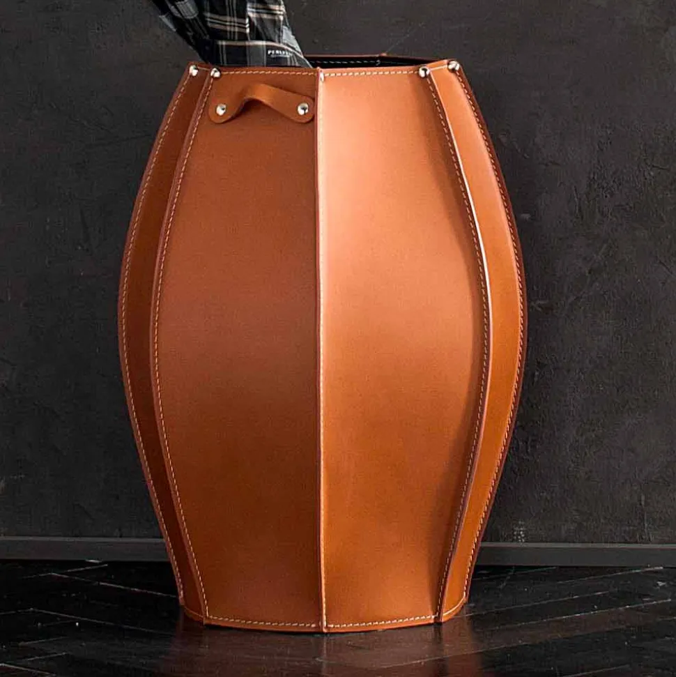 Audrey portaombrelli dal design moderno in cuoio rigenerato, made in Italy