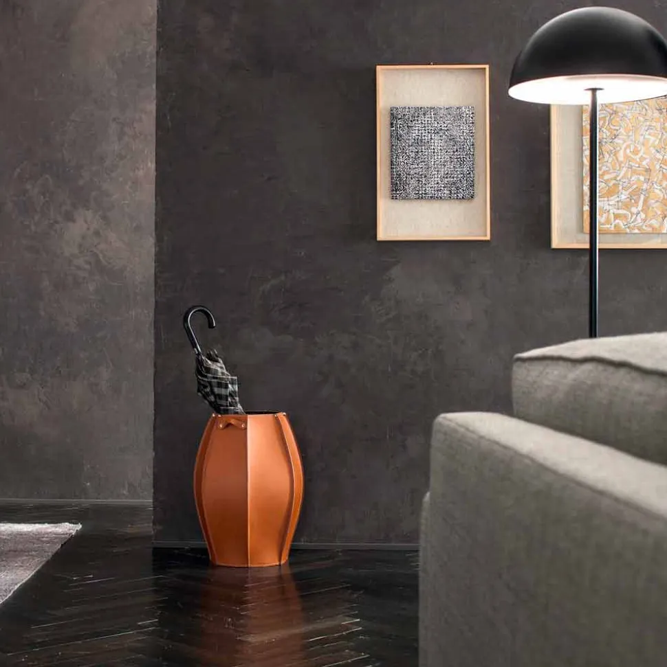 Audrey portaombrelli dal design moderno in cuoio rigenerato, made in Italy