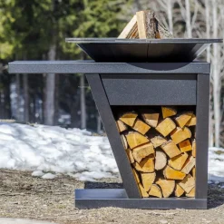 Barbecue a Legna da Giardino con Piano Lavoro e Piastra per Cottura - Giorgione