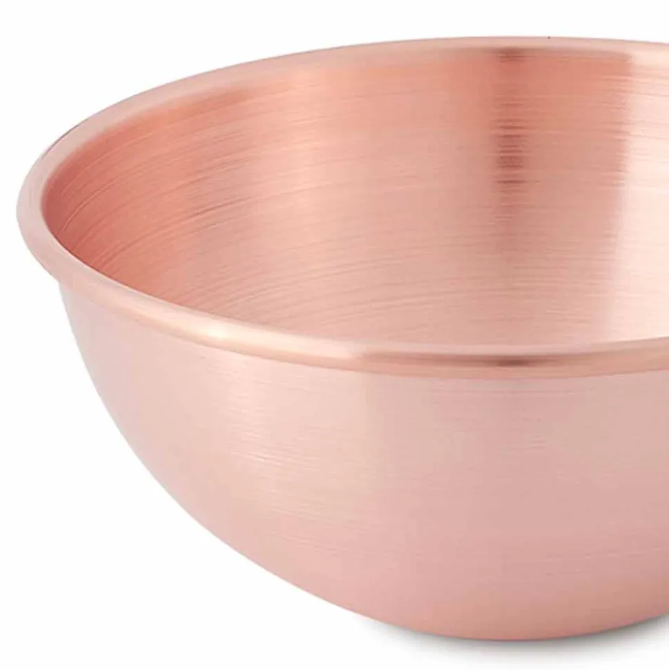 Bastardella in Rame Massiccio Liscio con Manico in Legno 30 cm - Giampiero
