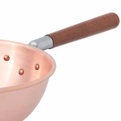Bastardella in Rame Massiccio Liscio con Manico in Legno 30 cm - Giampiero