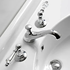 Batteria Lavabo 3 Fori con Leve Stile Classico in Ottone Artigianale - Noriana