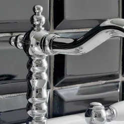 Batteria Lavabo 3 Fori con Scarico Ottone Stile Classico Artigianale - Noriana