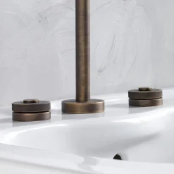 Batteria Lavabo Moderna 3 Fori con Scarico Made in Italy - Quito