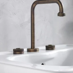 Batteria Lavabo Moderna 3 Fori con Scarico Made in Italy - Quito