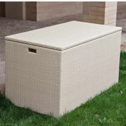 Baule Contenitore Outdoor in Polyrattan Intrecciato a Mano – Harald