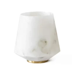 Bicchiere Acqua in Marmo Bianco di Carrara Satinato e Ottone - Scaglio