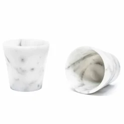 Bicchiere Grappa di Design in Marmo Bianco di Carrara Made in Italy - Fergie
