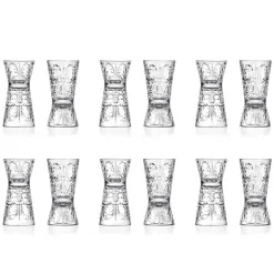 12 Bicchieri Jigger Design Decorato di Lusso in Cristallo Ecologico - Destino
