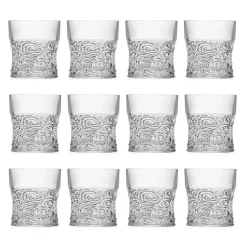 Bicchieri Tumbler Bassi in Eco Cristallo Decoro Audace 12 Pezzi - Ritmo