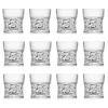 Bicchieri Tumbler Bassi in Eco Cristallo Decoro Squadrato 12 Pz - Ritmo