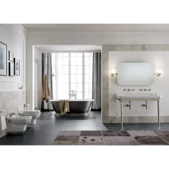 Bidet a Sospensione in Ceramica Bianca Stile Vintage, Made in Italy - Nausica