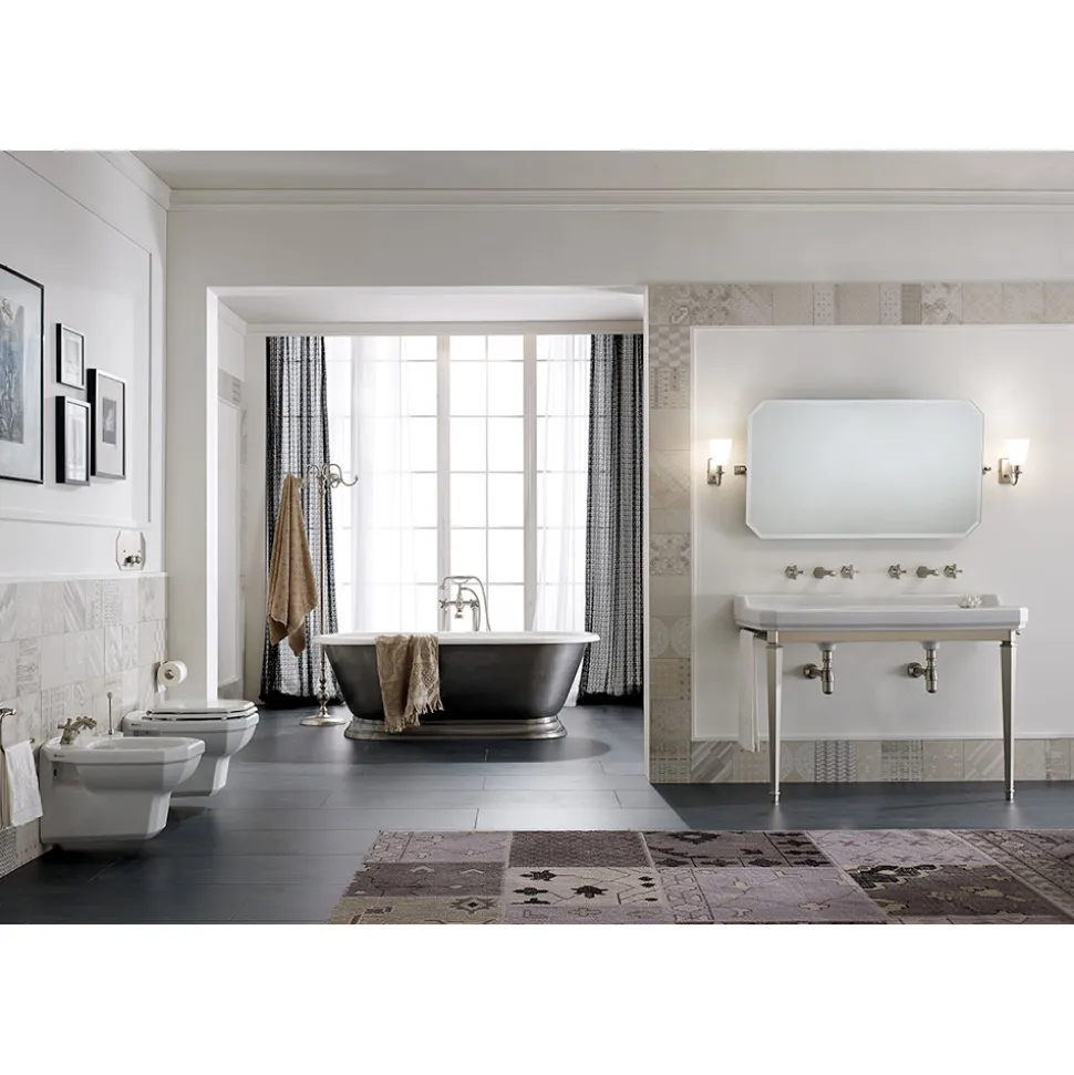 Bidet a Sospensione in Ceramica Bianca Stile Vintage, Made in Italy - Nausica