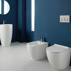 Bidet a Terra Ciclonico Monoforo in Ceramica dal Design Moderno - Aralia