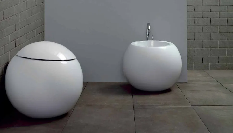 Bidet da Terra a Forma di Sfera in Ceramica Colorata Fanna