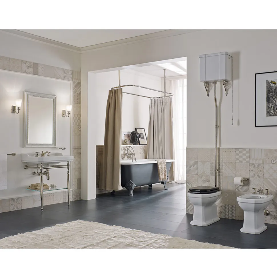 Bidet da Terra Bianco in Ceramica Stile Vintage Made in Italy - Nausica