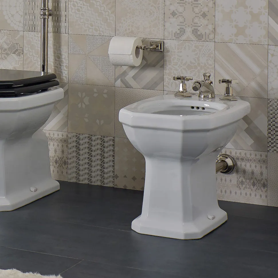 Bidet da Terra Bianco in Ceramica Stile Vintage Made in Italy - Nausica