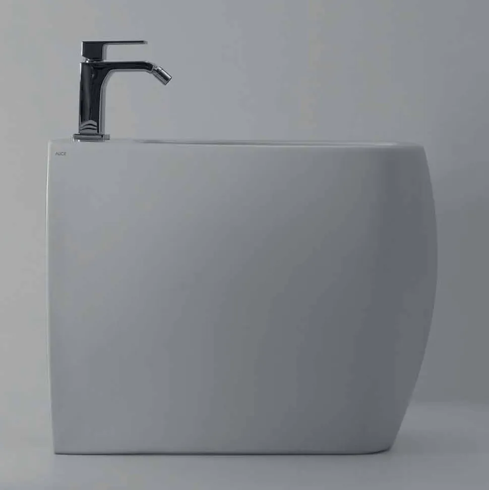 Bidet in ceramica bianca dal design moderno Gais, fatto in Italia