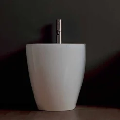 Bidet in ceramica moderno Shine Square Rimless 54x35cm made in Italy