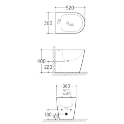 Bidet Monoforo a Terra in Ceramica Bianca dal Design Moderno - Ginepro
