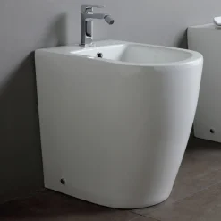 Bidet Monoforo con Scarico Traslato in Ceramica dal Design Moderno - Oleandro