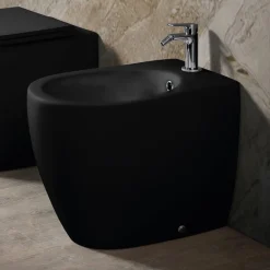 Bidet Monoforo in Ceramica Opaca Bianca e Nera Dal Design Moderno - Aster