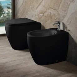 Bidet Monoforo in Ceramica Opaca Bianca e Nera Dal Design Moderno - Aster