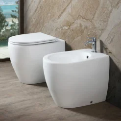 Bidet Monoforo in Ceramica Opaca Bianca e Nera Dal Design Moderno - Aster