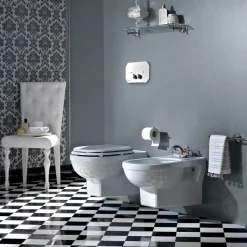 Bidet Monoforo Vintage Sospeso in Ceramica Bianca Made in Italy – Marwa