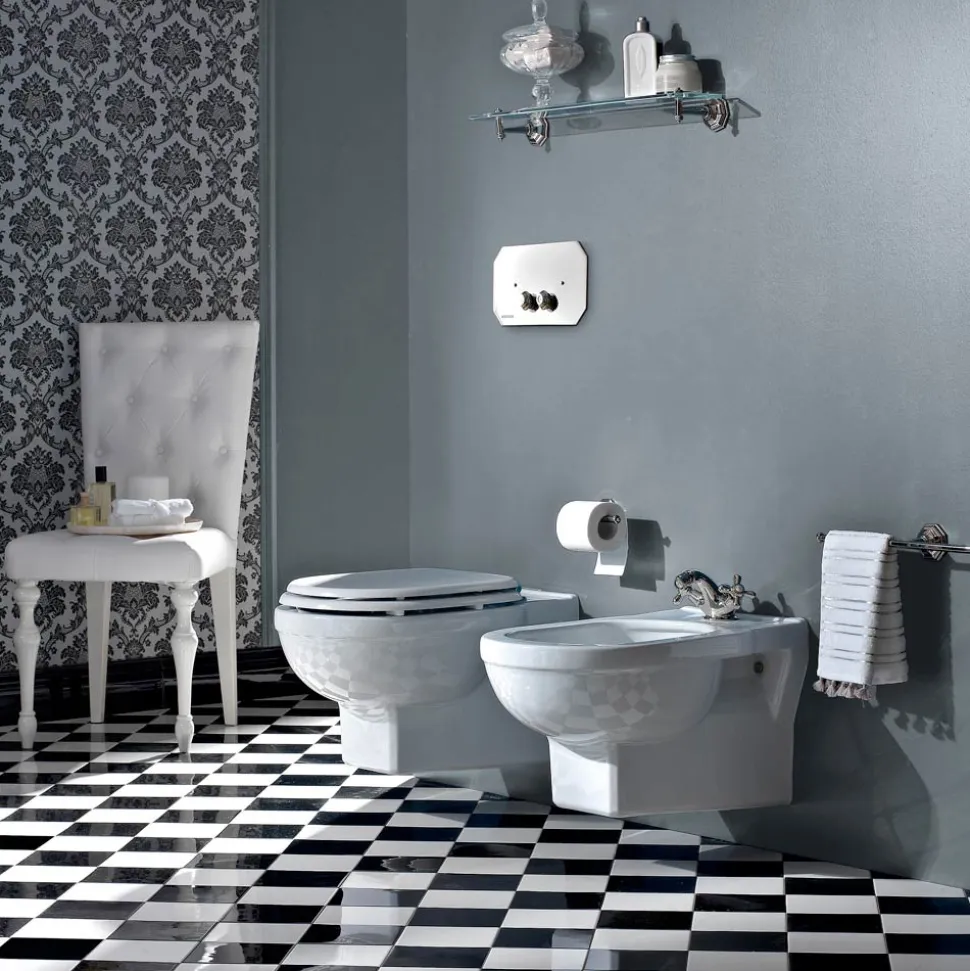 Bidet Monoforo Vintage Sospeso in Ceramica Bianca Made in Italy – Marwa