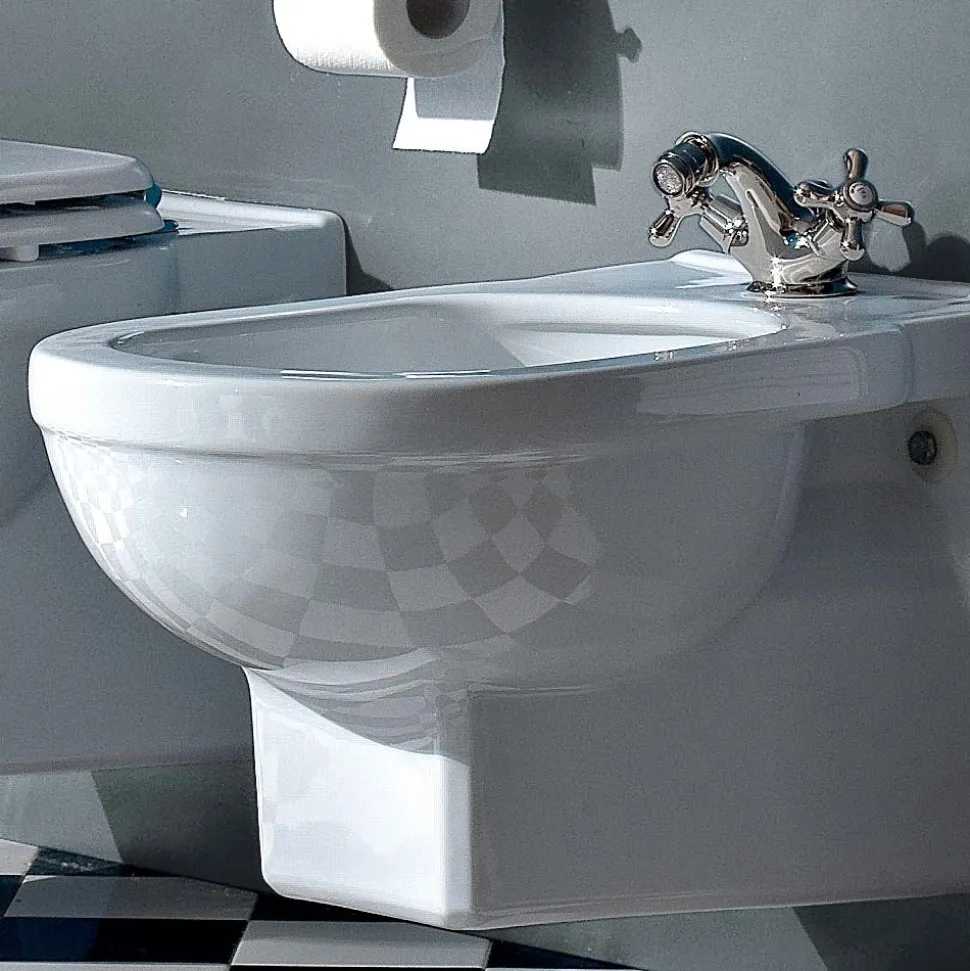 Bidet Monoforo Vintage Sospeso in Ceramica Bianca Made in Italy – Marwa