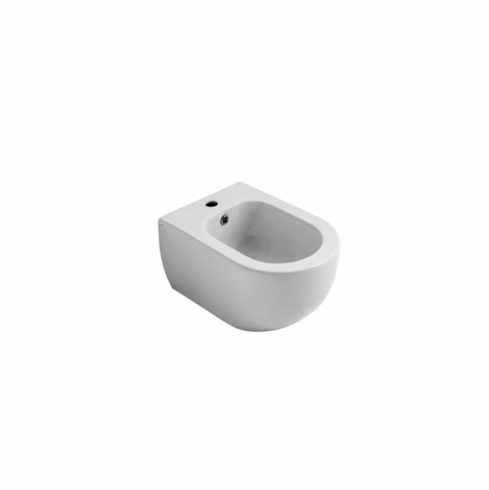 Bidet sospeso in ceramica design moderno Star 55x35cm made in Italy
