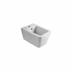 Bidet sospeso in ceramica di design Sun Square 55x35cm, made in Italy