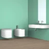 Bidet sospeso in ceramica di moderno design prodotto in Italia, Amleto