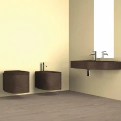 Bidet sospeso in ceramica di moderno design prodotto in Italia, Amleto