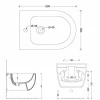 Bidet sospeso moderno in ceramica bianca Star 50x35cm made in Italy