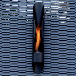 Biocamino da Parete di Design Tubolare e Moderno in Acciaio Nero - Jackson