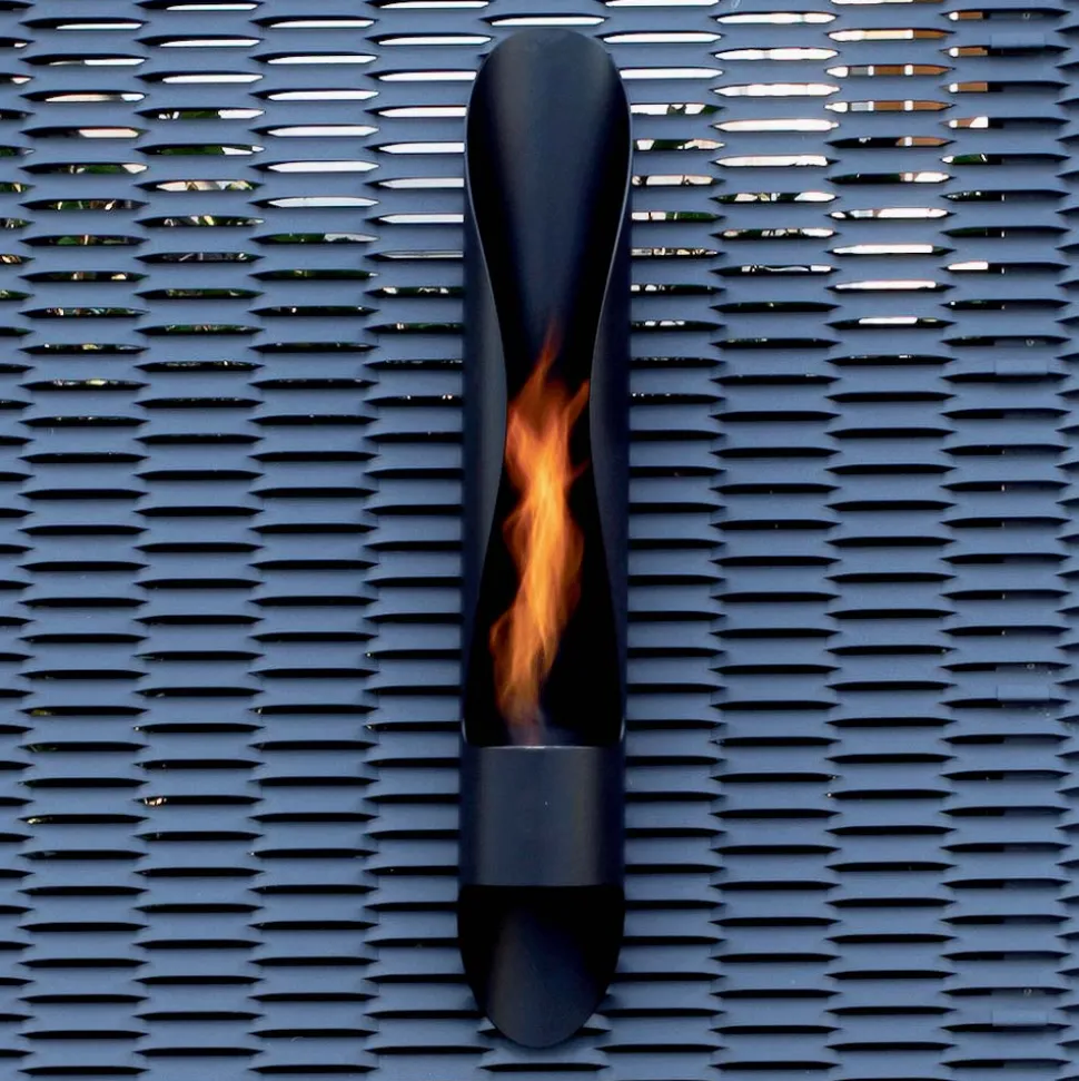 Biocamino da Parete di Design Tubolare e Moderno in Acciaio Nero - Jackson