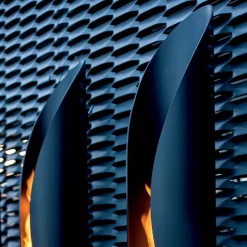 Biocamino da Parete di Design Tubolare e Moderno in Acciaio Nero - Jackson