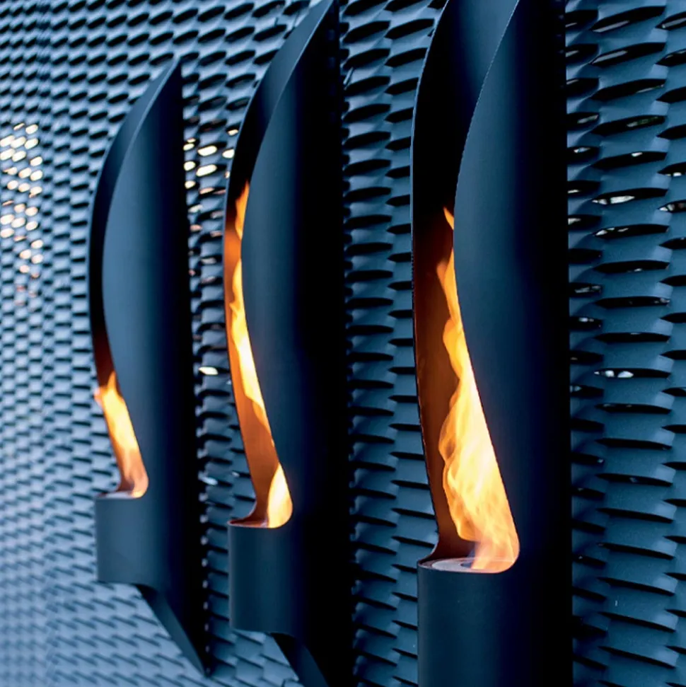 Biocamino da Parete di Design Tubolare e Moderno in Acciaio Nero - Jackson